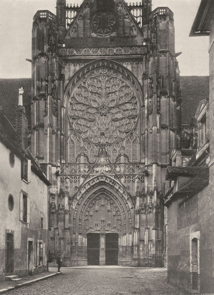 YONNE. Sens- Cathédrale. portail nord 1905 old antique vintage print picture